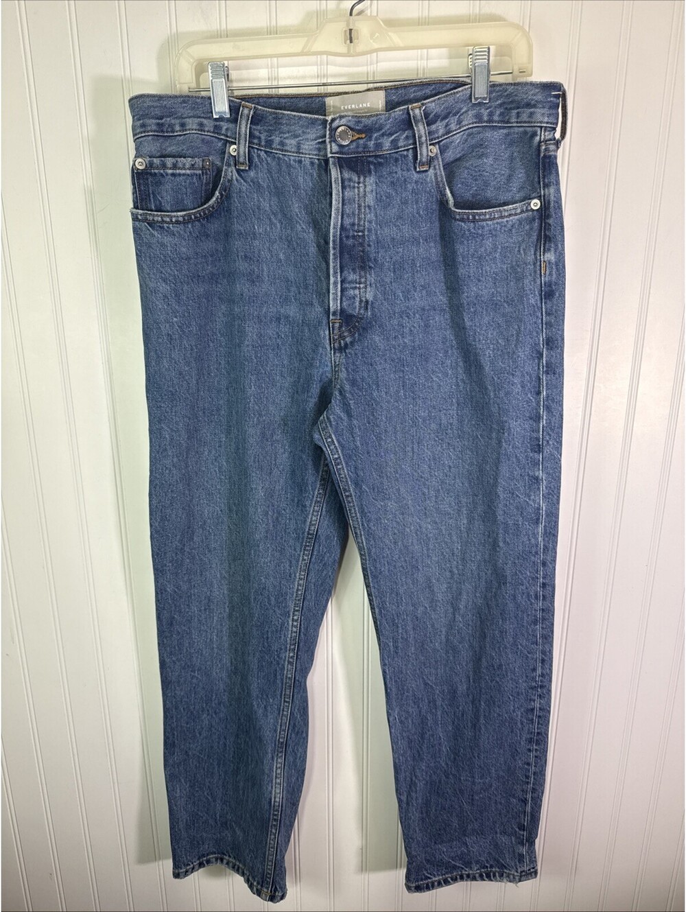 Everlane Women's Organic Cotton Relaxed Straight Fit Jeans Blue Size 30 Regular